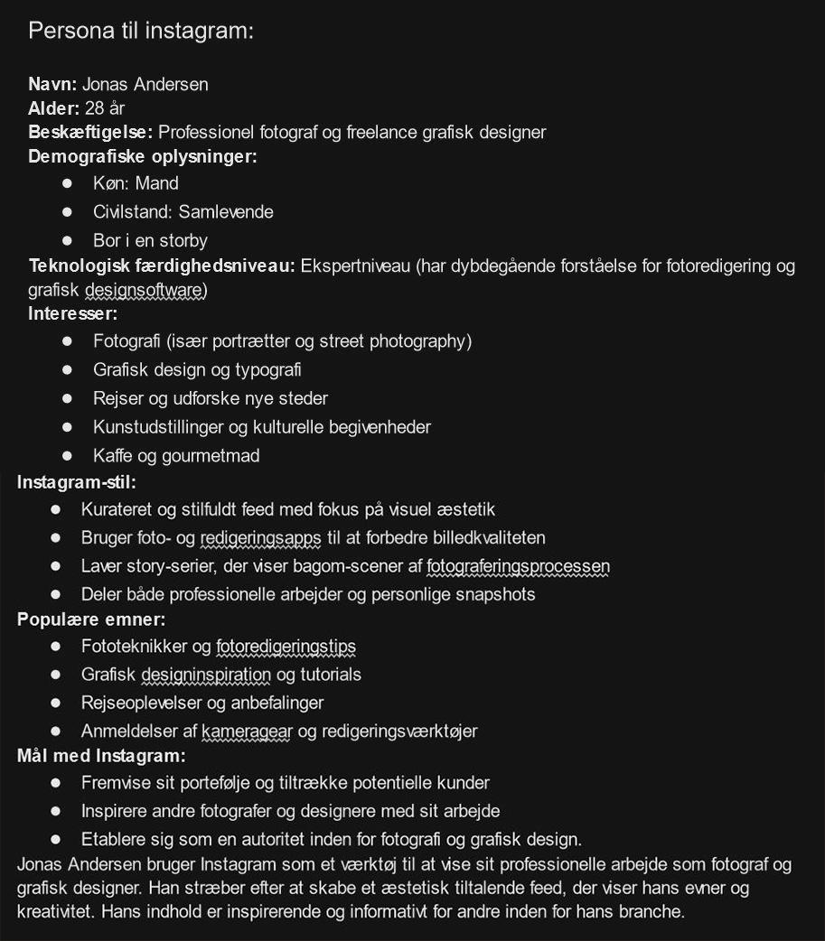 Billede af en persona